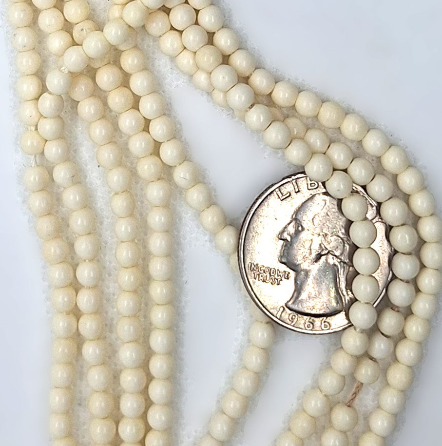 4mm White Bone Round Beads 16-Inch Strand