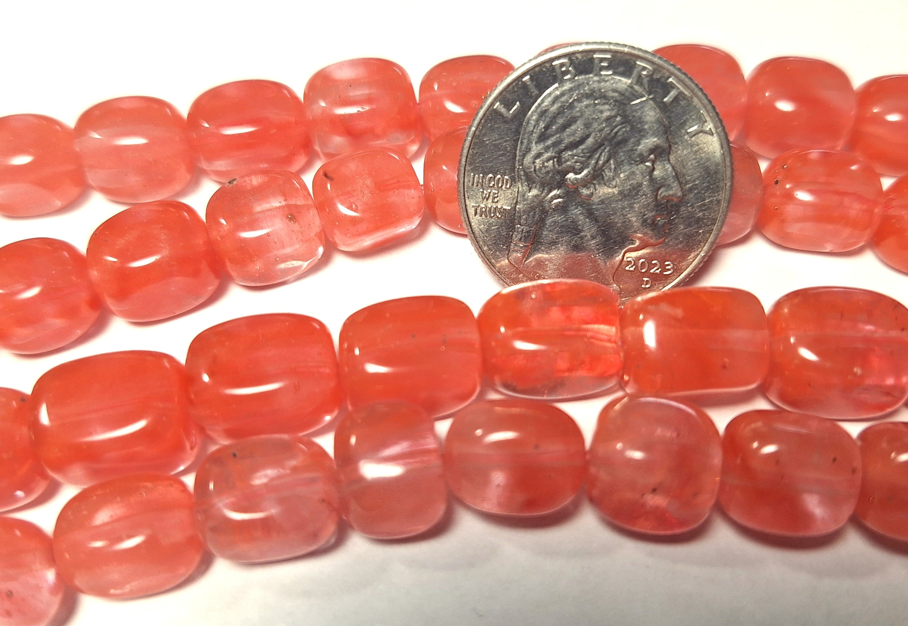 10x8mm Cherry Quartz Nugget Gemstone Beads 16-Inch Strand