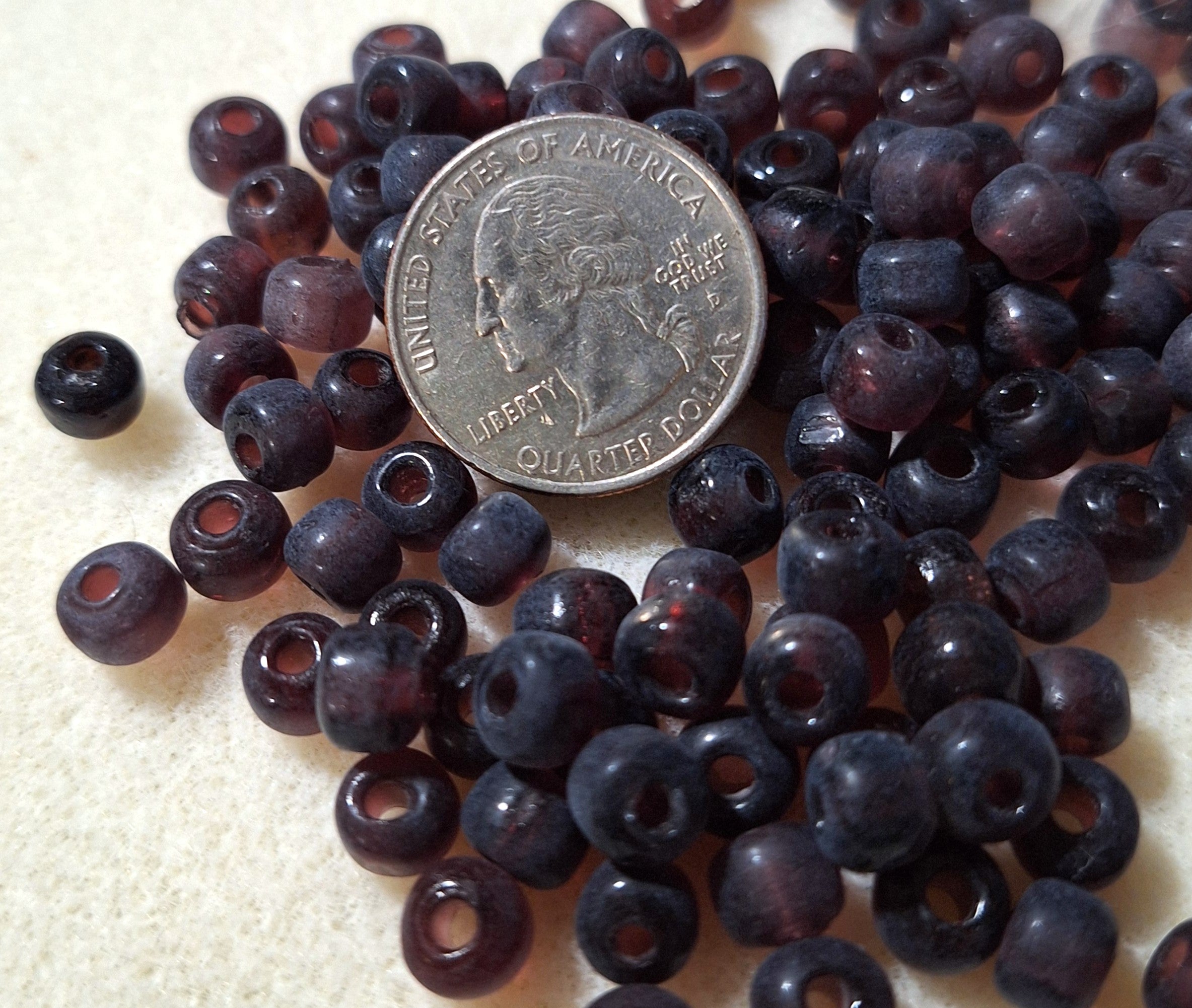 6mm Amethyst Purple Transparent Crow Roller Beads 120ct