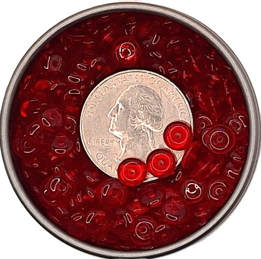 6mm Siam Red Transparent Smooth Pressed Glass Rondelle Beads 50ct