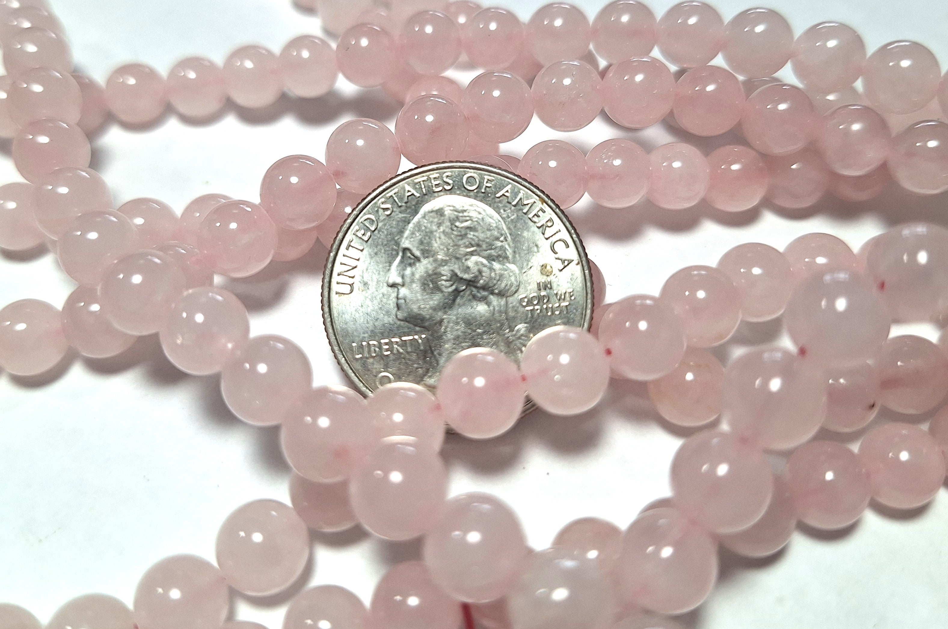 7mm Rose Quartz Round Gemstone Beads 16-Inch Strand