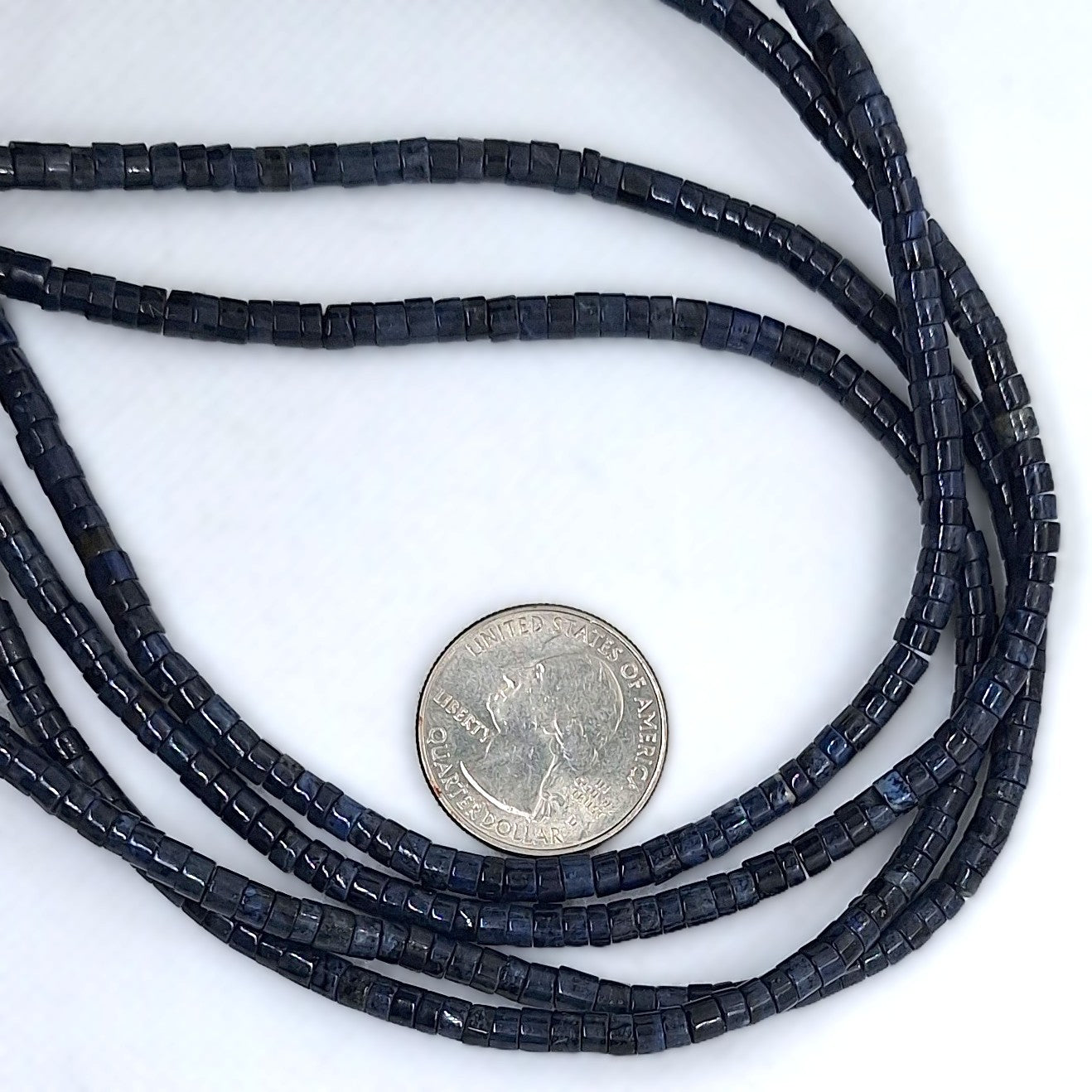 4x3mm Dumortierite Heishi Gemstone Beads 16-Inch Strand