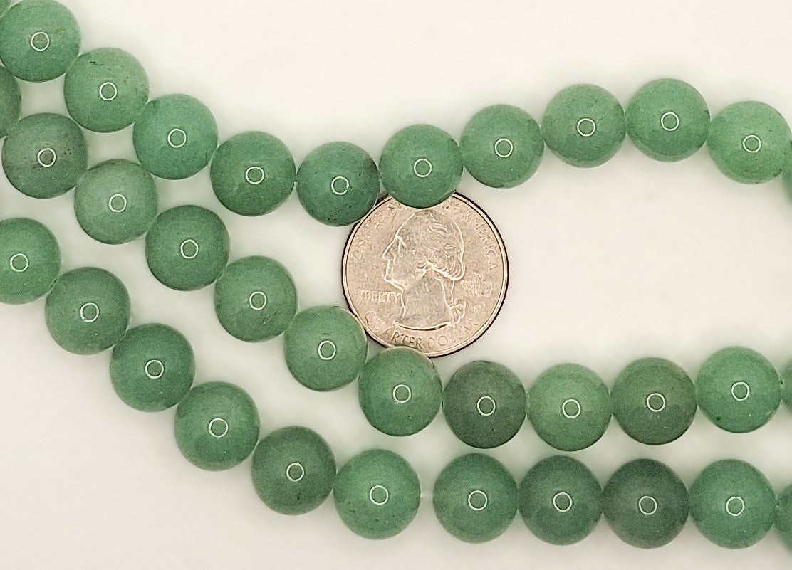 12mm Green Aventurine Round Gemstone Beads 8-inch Strand