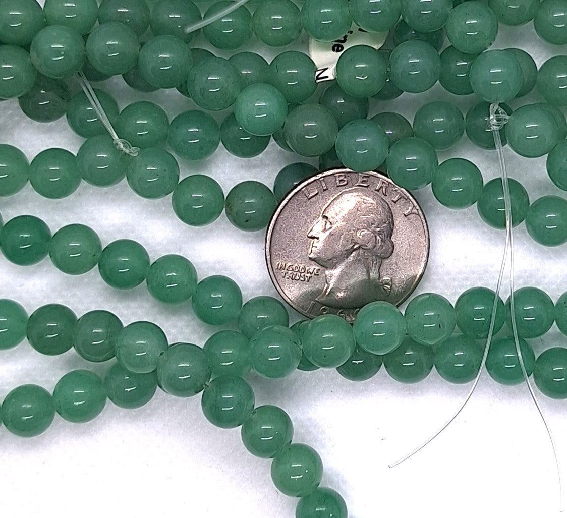7mm Green Aventurine Round Gemstone Beads 16-Inch Strand