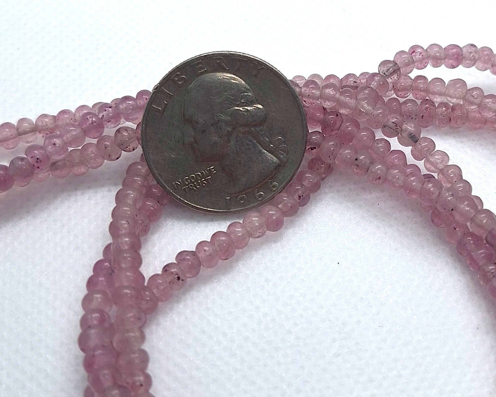4x3mm Lavender Quartz Rondelle Gemstone Beads 16-Inch Strand