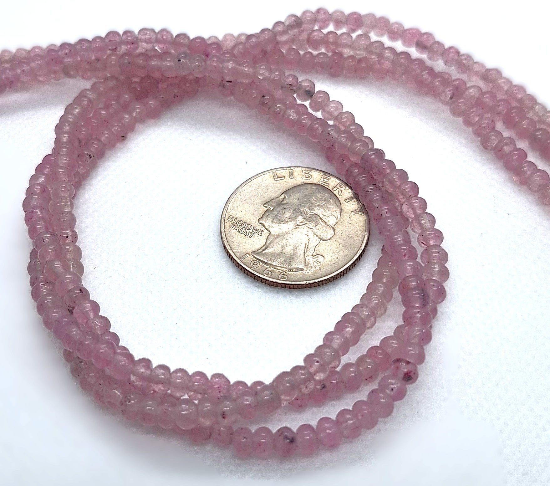 4x3mm Lavender Quartz Rondelle Gemstone Beads 16-Inch Strand