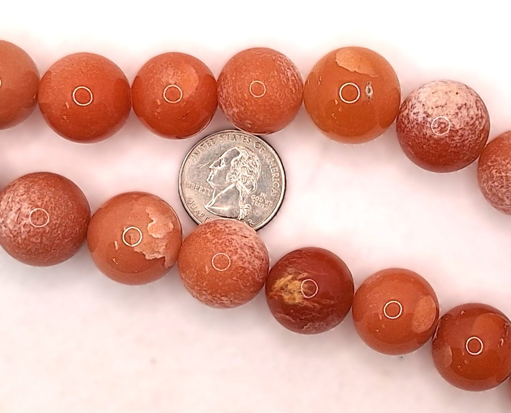 20mm Red Aventurine Round Gemstone Beads 8-Inch Strand