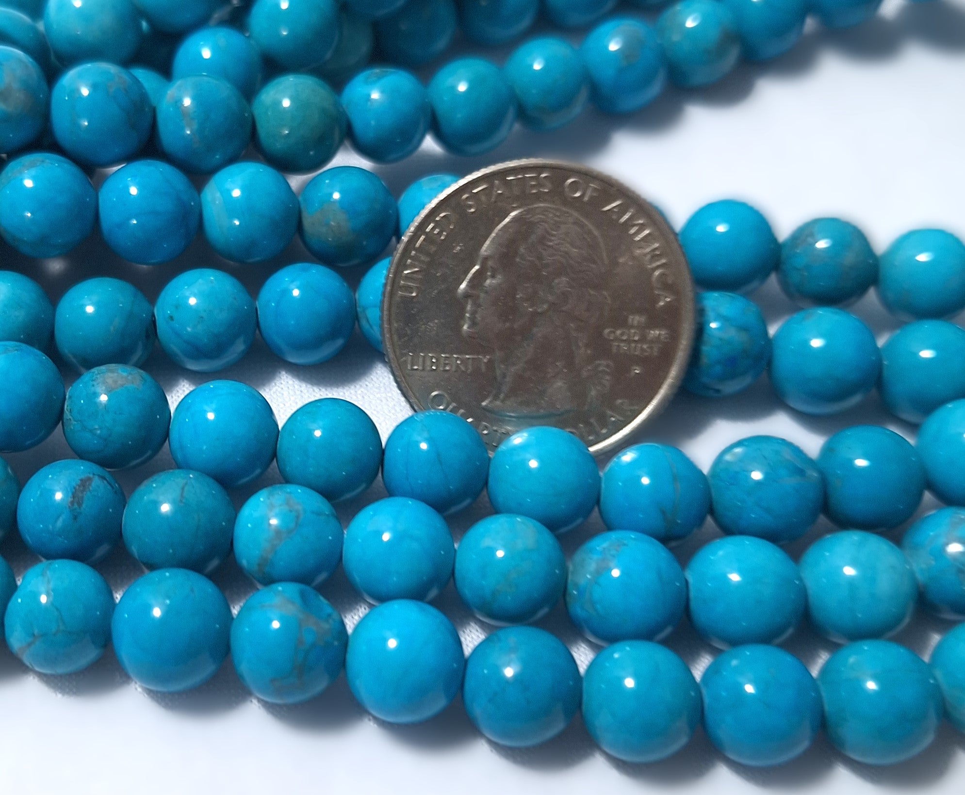 8mm Turquoise Blue Dyed Howlite Gemstone Beads 16-Inch Strand