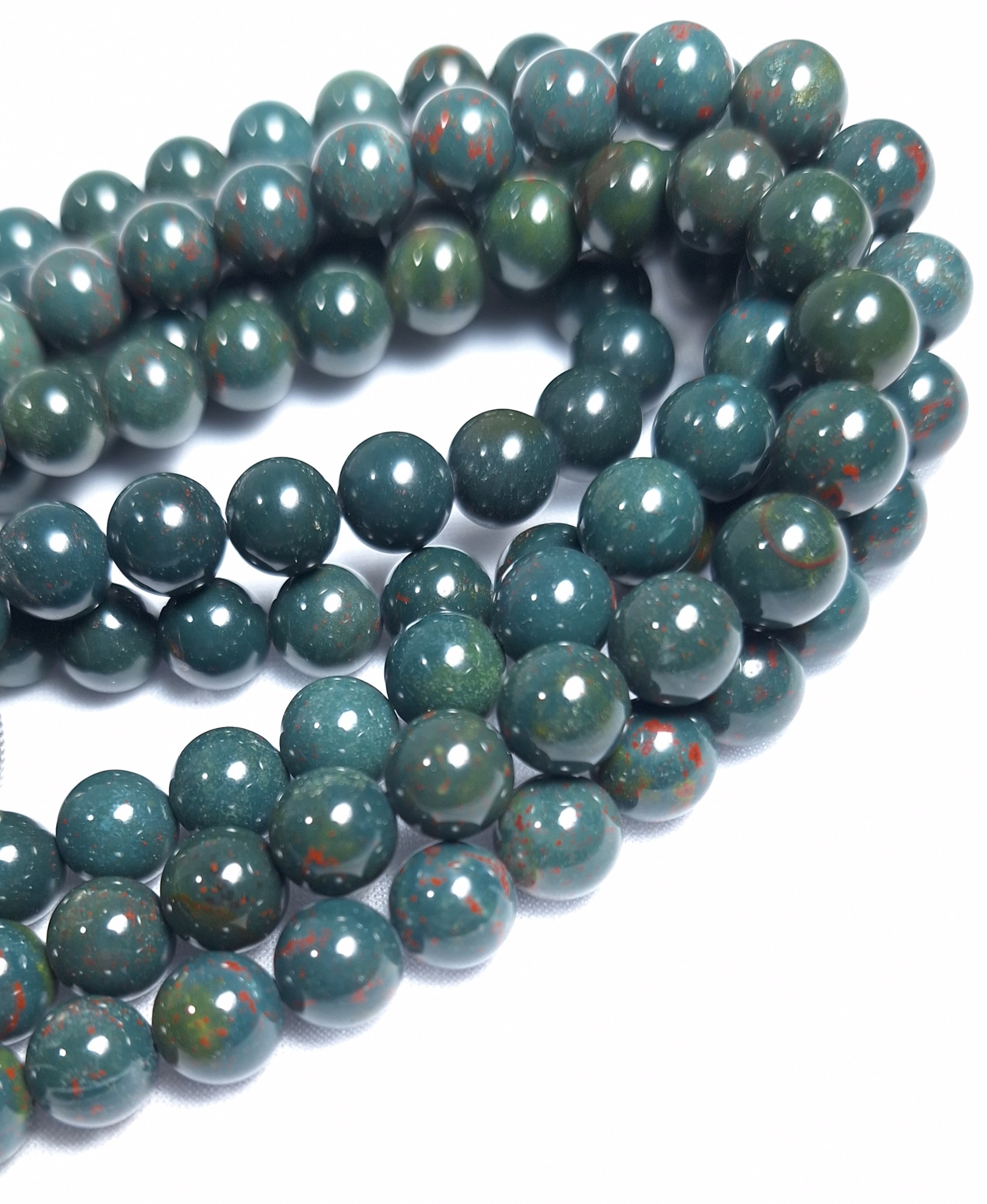 8mm Blood Stone Jasper Round Gemstone Beads 16-Inch Strand