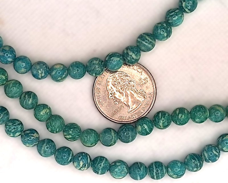 8mm Russian Amazonite Round Gemstone Beads 8-Inch Strand