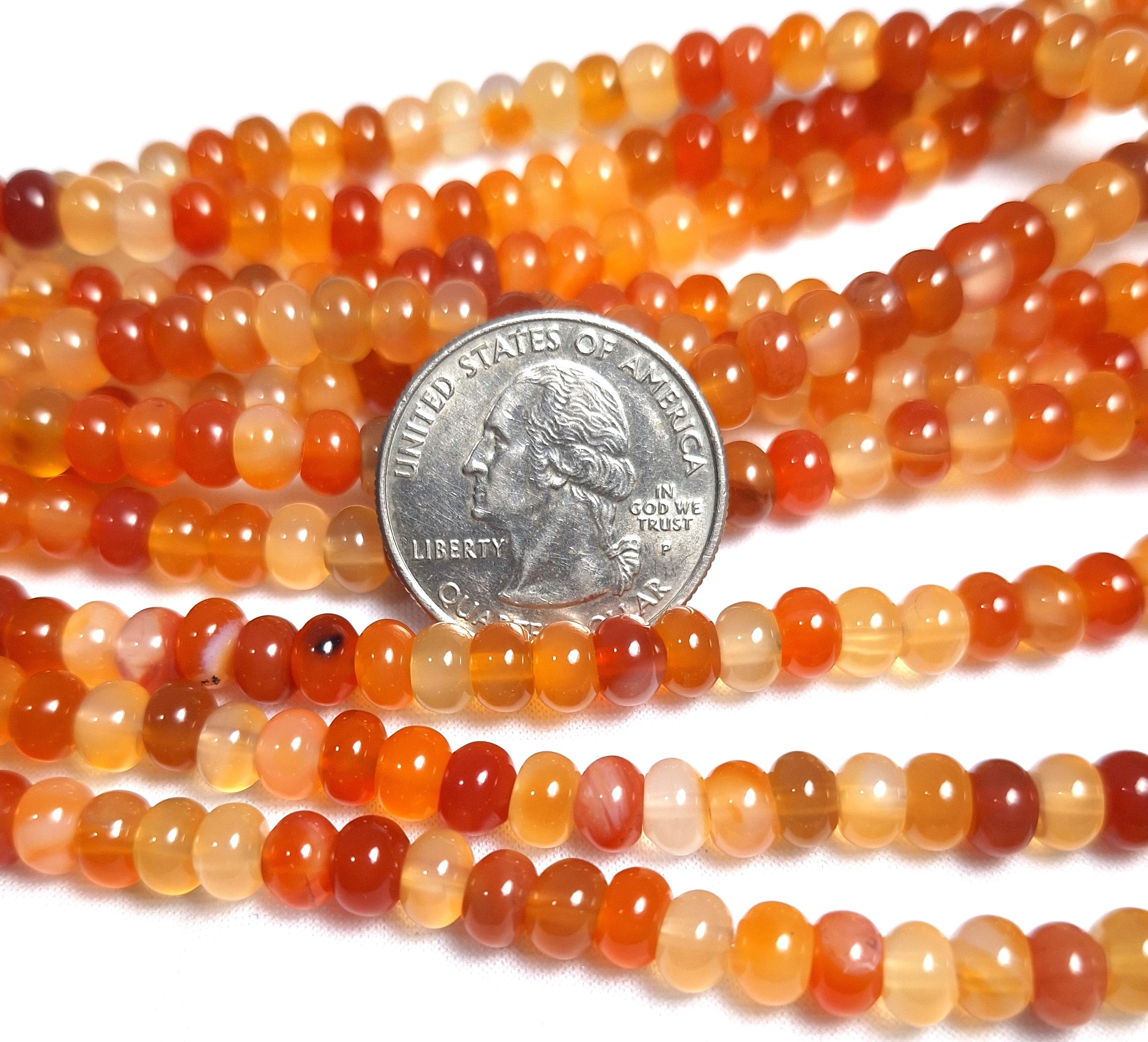 Savi Jewels Carnelian Chip Gemstone Beads - 18 Strands, 6-8mm, Stunning Orange