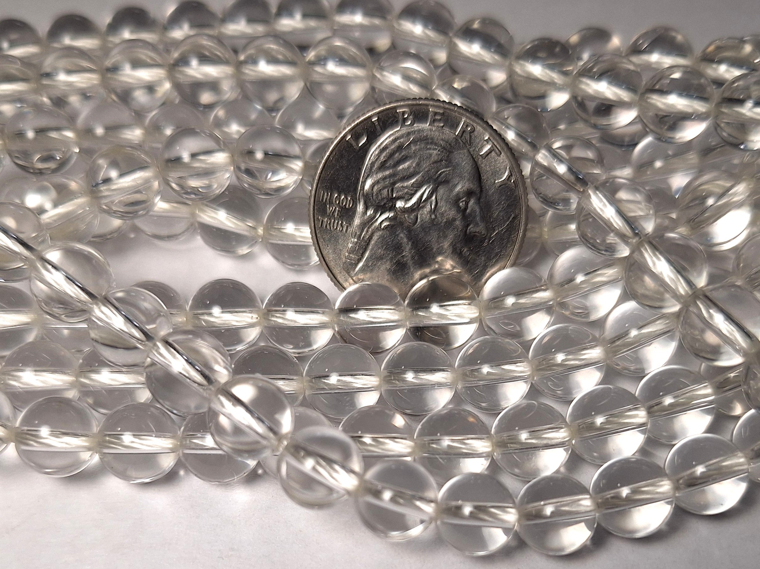 8mm Crystal Quartz Round Gemstone Beads 16-Inch Strand