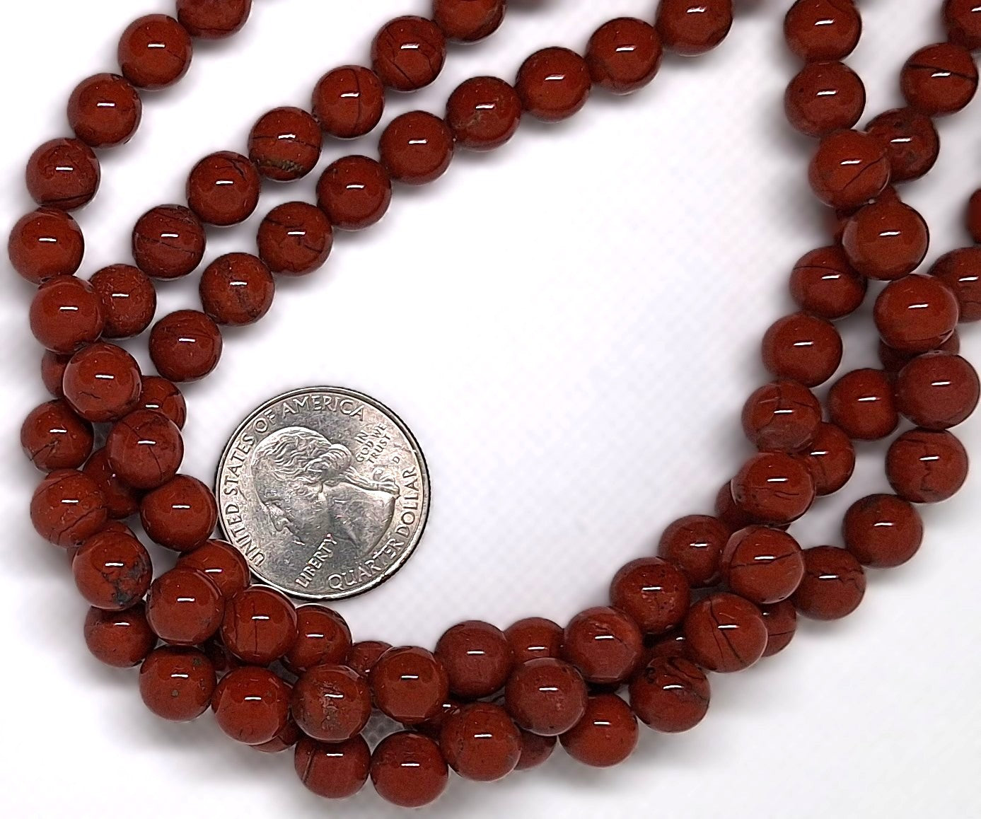 8mm Red Jasper AA Round Gemstone Beads 16-Inch Strand