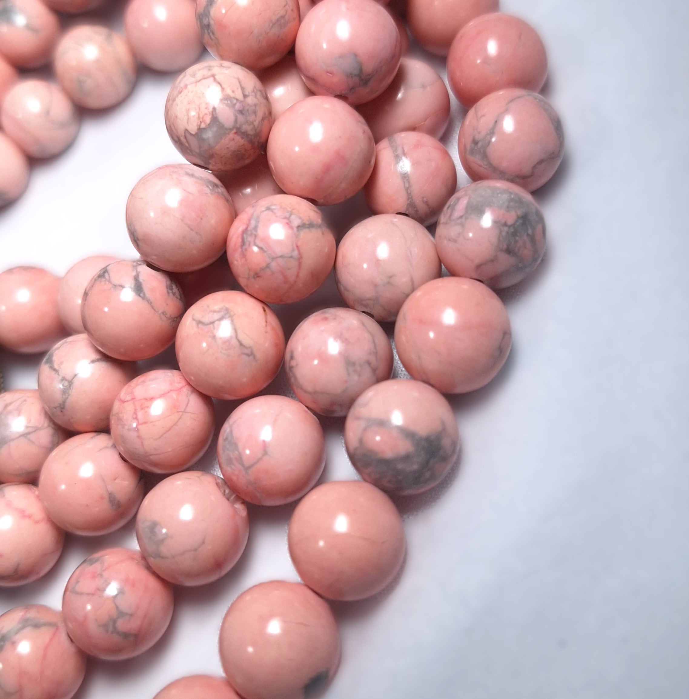 10mm Pink Dyed Howlite Round Gemstone Beads 16-Inch Strand
