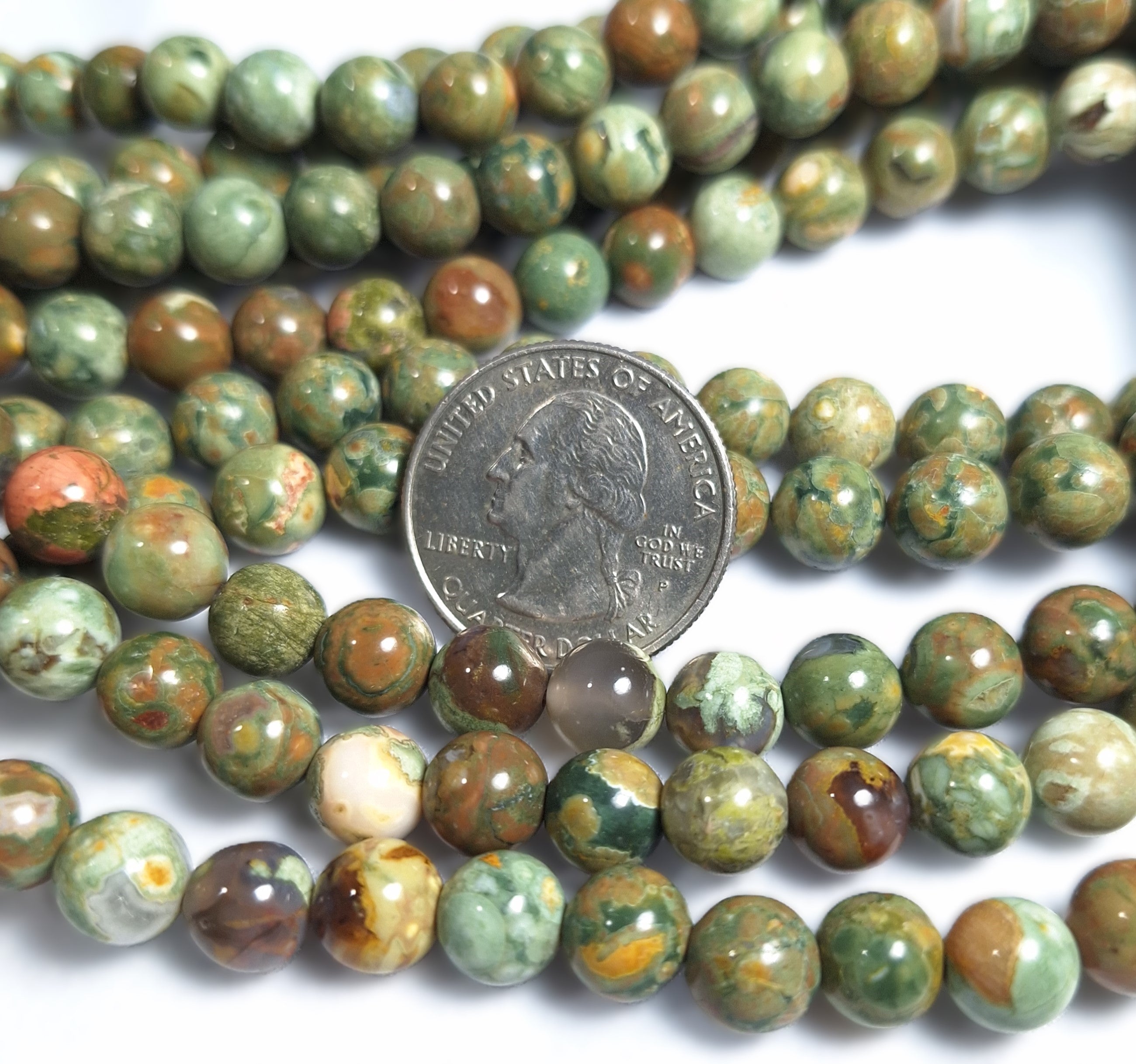 8mm Rhyolite Round Gemstone Beads 16-Inch Strand