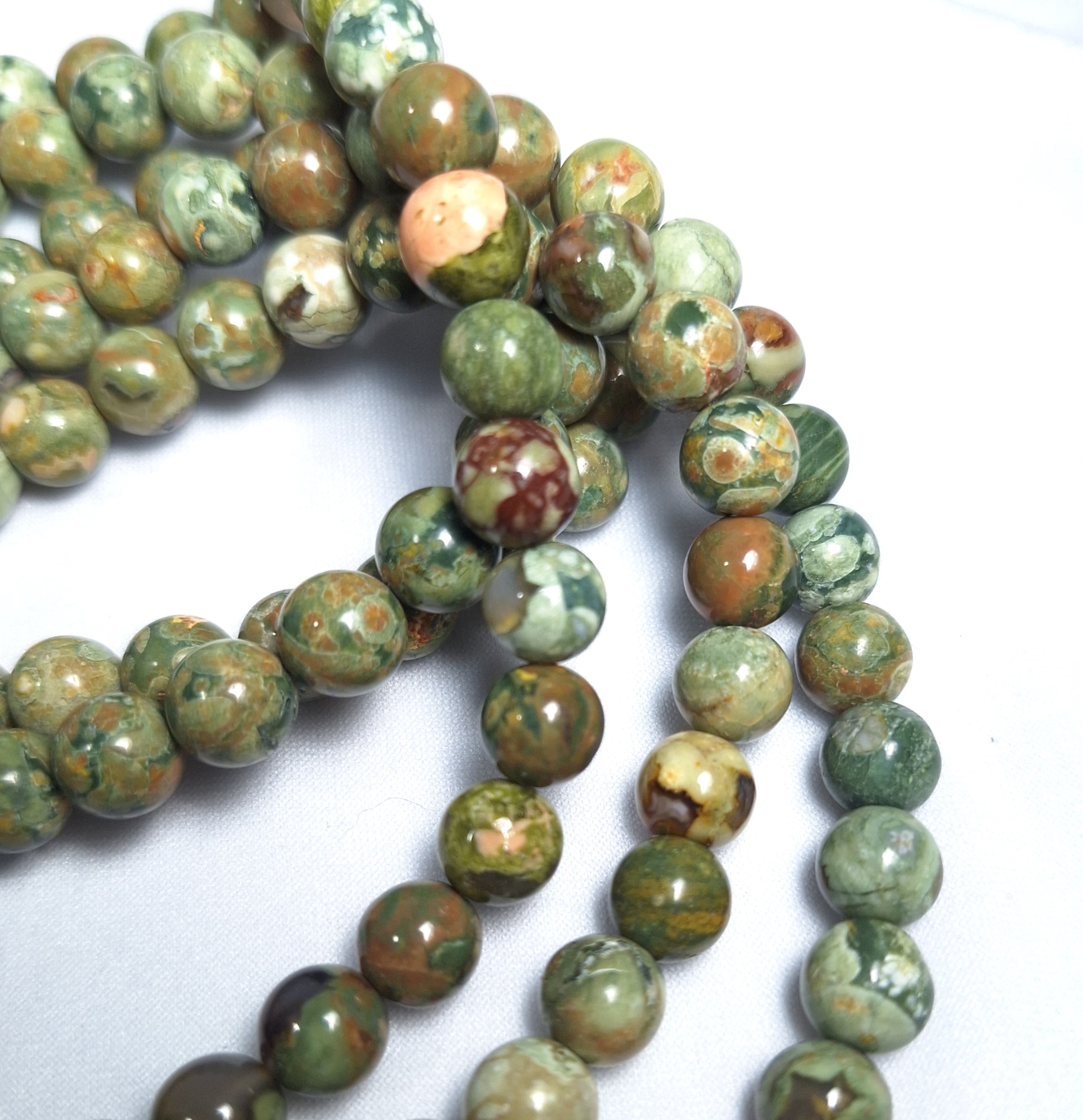 8mm Rhyolite Round Gemstone Beads 16-Inch Strand