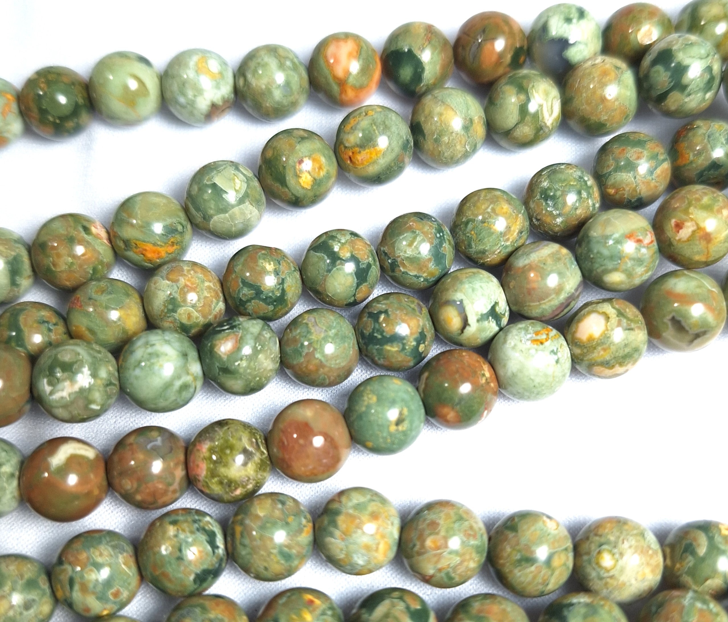 8mm Rhyolite Round Gemstone Beads 16-Inch Strand