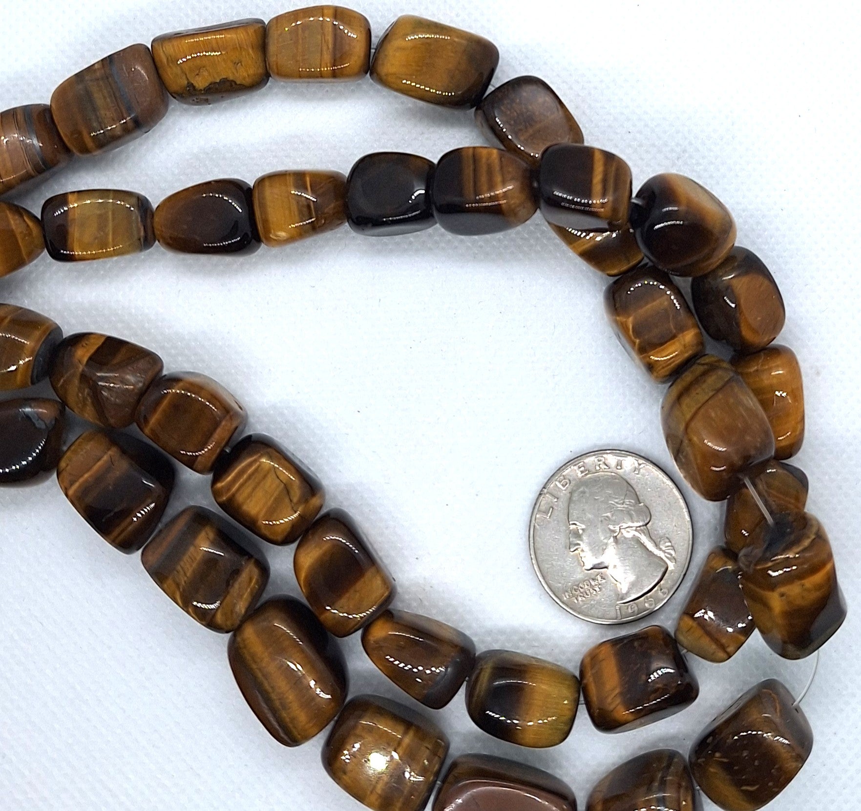 11x15mm Tiger's Eye Nugget Gemstone Beads 16-Inch Strand
