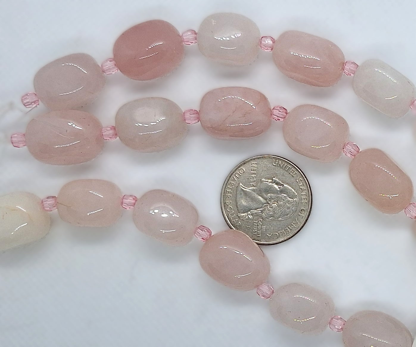 18x13 Rose Quartz Nugget Gemstone Beads 8-Inch Strand