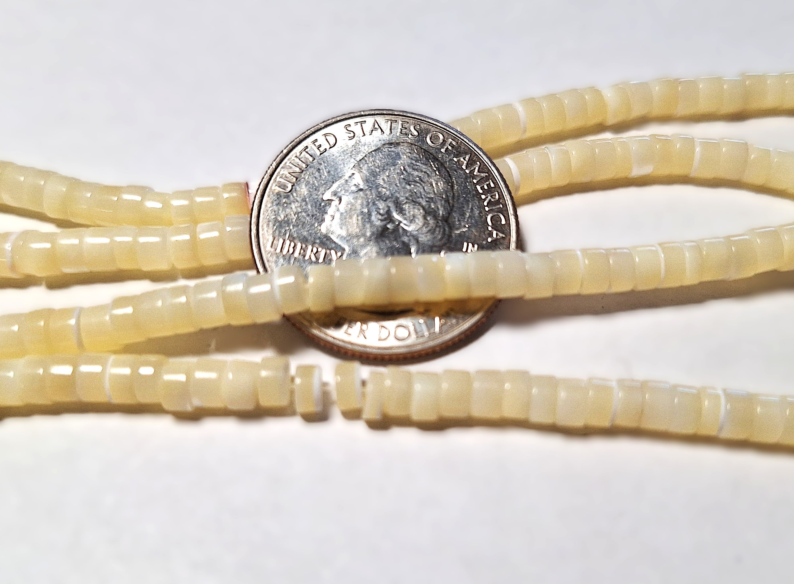 4x2mm Mother of Pearl MOP Shell Beads 16-Inch Strand