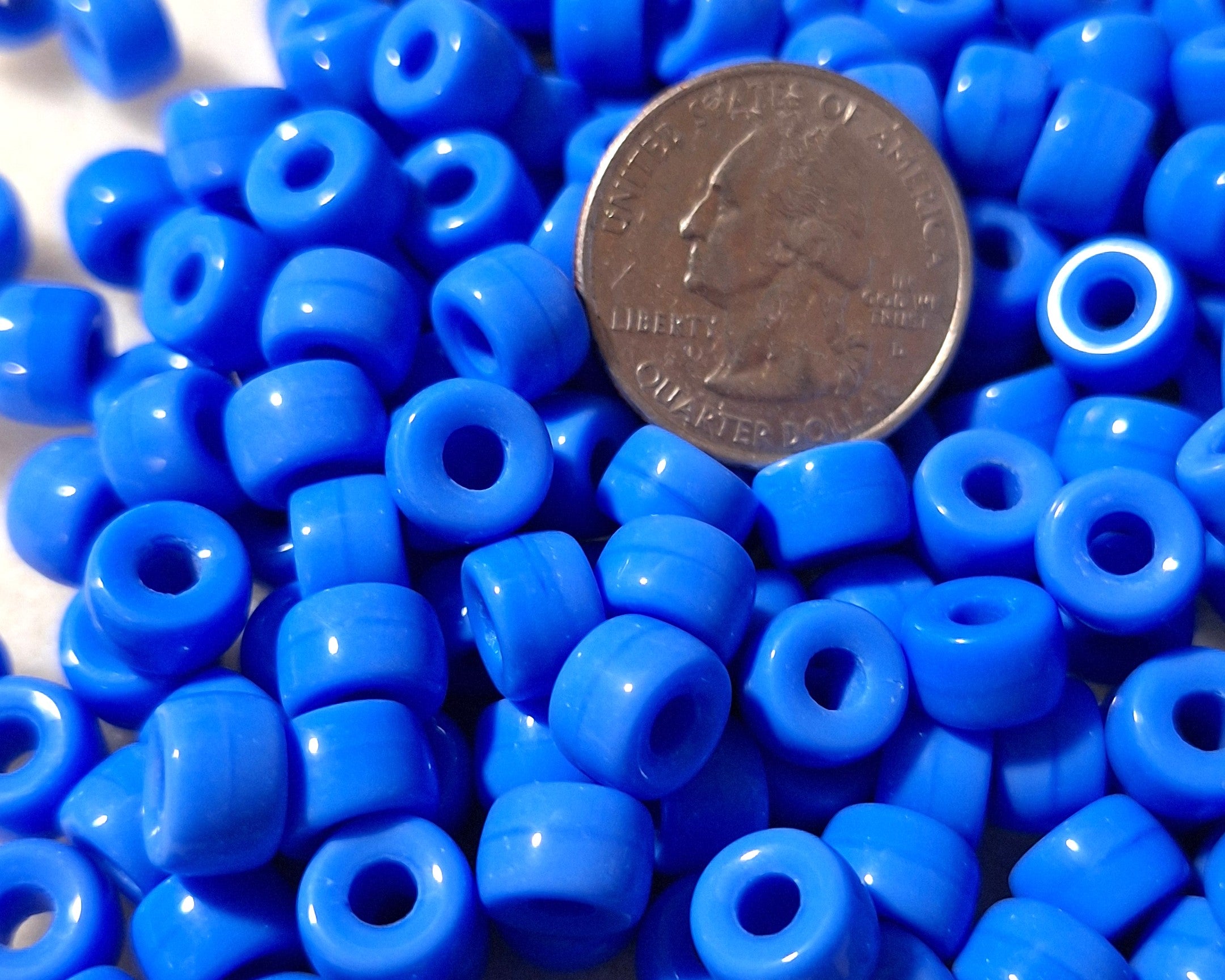 9mm Light Blue Opaque Crow Roller Beads 120ct