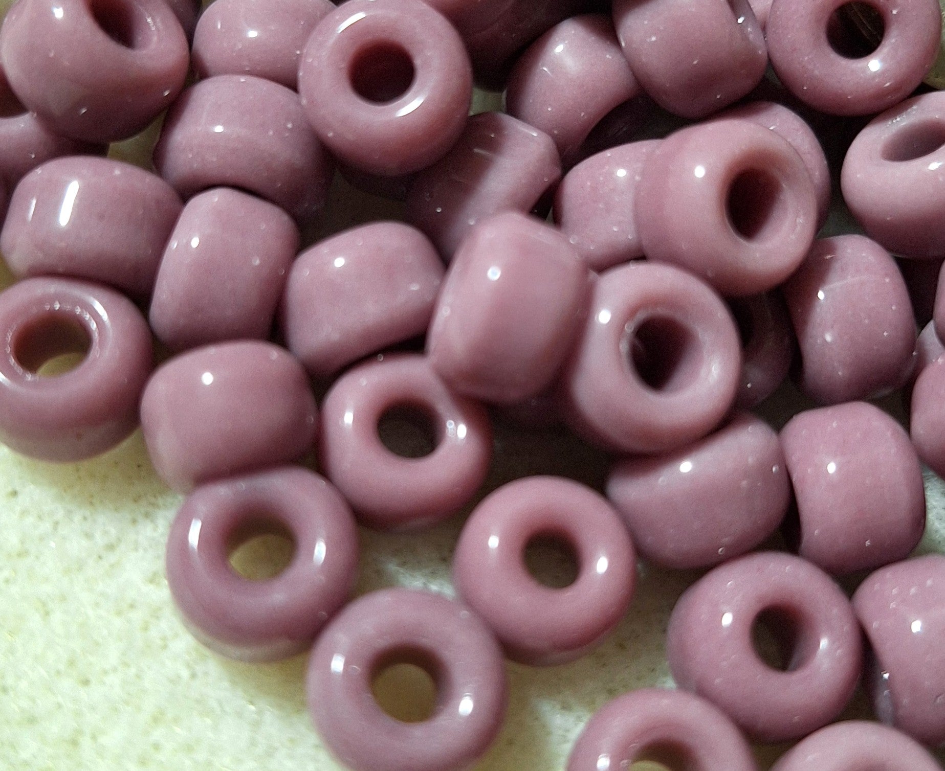 9mm Purple Opaque Crow Roller Beads 120ct