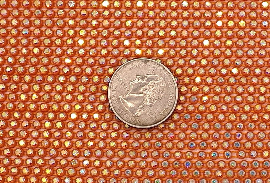 SS8 Crystal AB Orange Plastic Rhinestone Banding 10 Yards