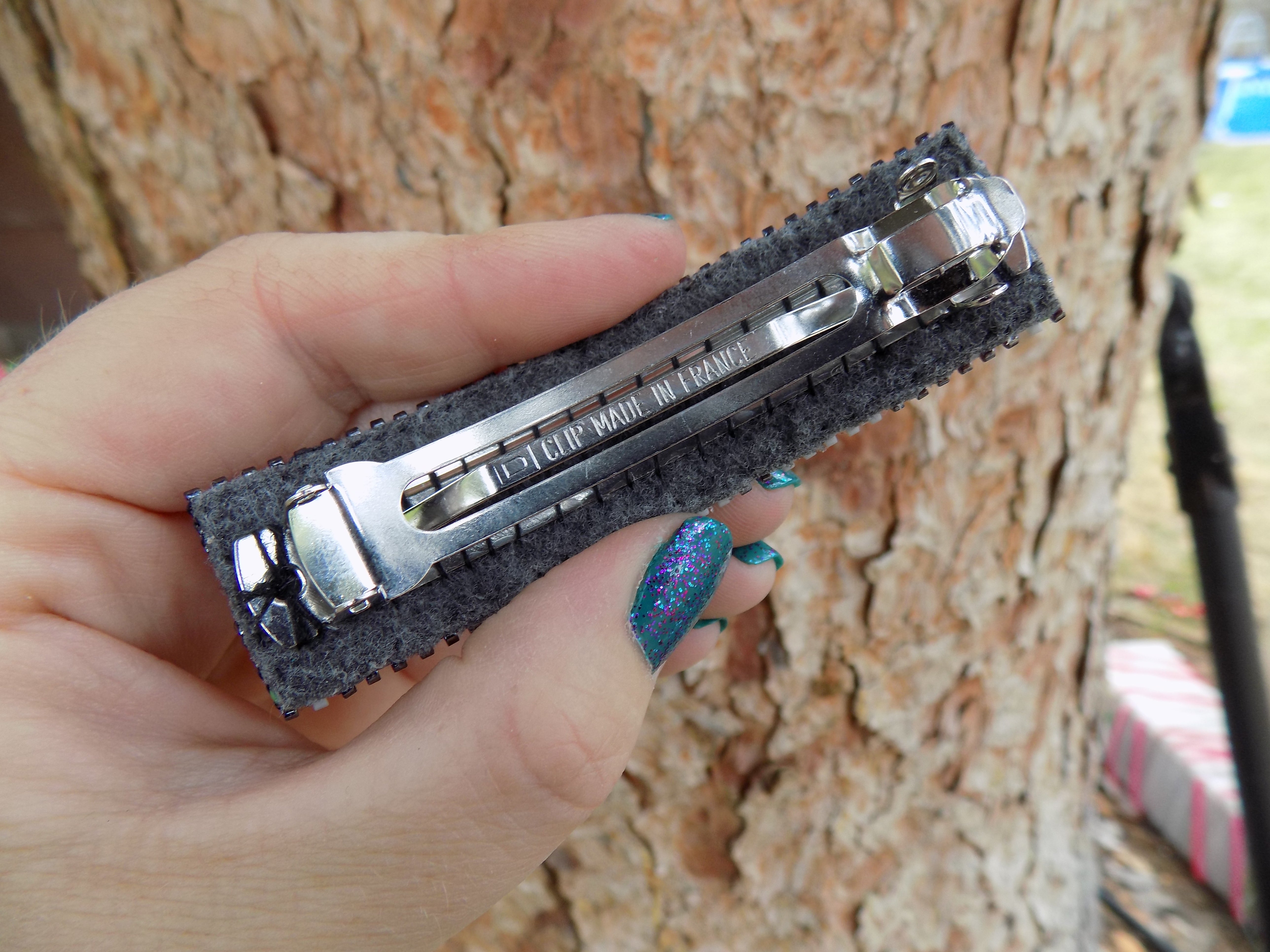 Bright Gamer Owls Cute Handcrafted Beaded Large Barrette in Yellow, Orange and Turquoise with Authentic French Clip