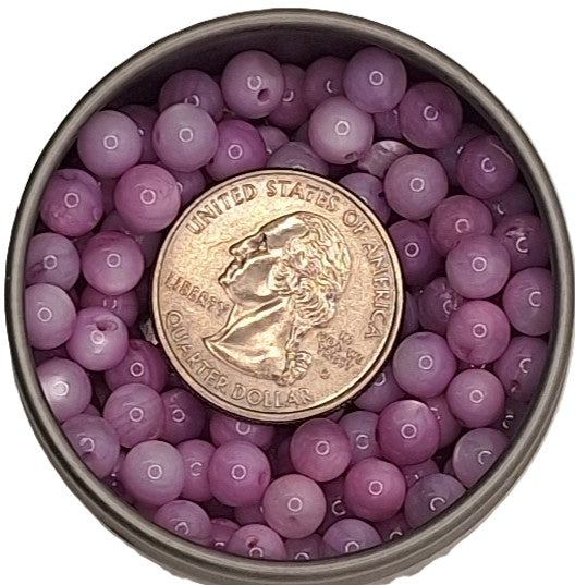 6mm Orchid Lavender Pink Dobu Shell Round Beads 18ct