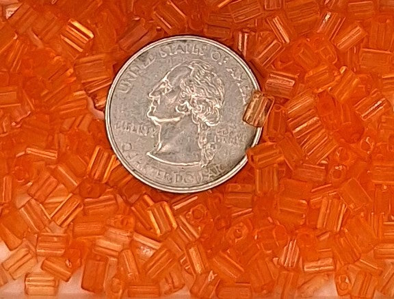 5x3.5mm Sol-Gel Hyacinth Orange Loose Tubes Czech Glass Seed Beads 25g