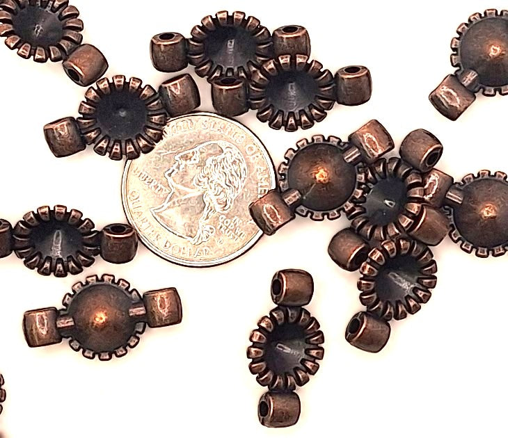 25x13mm Rivoli Setting Connector Copper Zinc Alloy 4ct