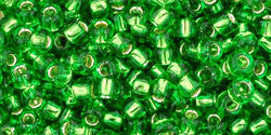 3/0 Peridot Transparent Silver-Lined Toho Round Seed Beads 25g
