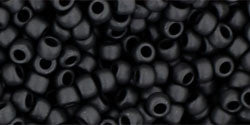 3/0 Jet Black Opaque Matte Toho Round Seed Beads 25g