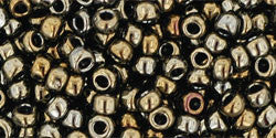 3/0 Brown Metallic Rainbow Iris Toho Round Seed Beads 25g
