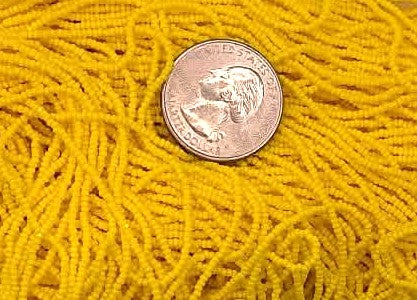 13/0 Yellow Opaque Charlotte True Cut Czech Seed Beads Full Hank