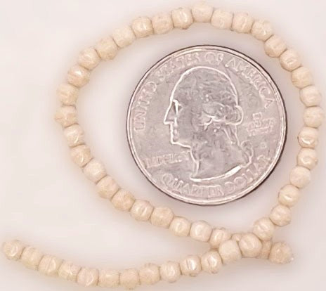 3mm Champagne Opaque Luster English Cut Pressed Glass Czech Beads 50ct
