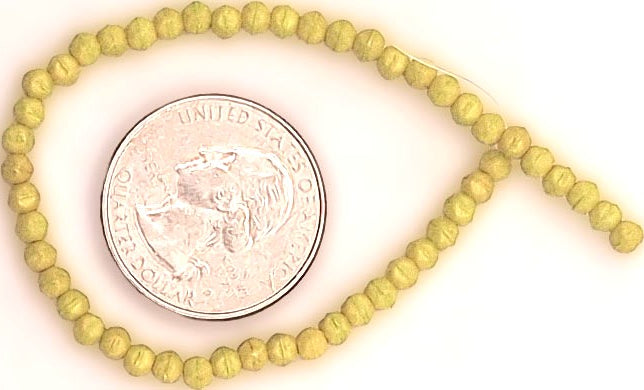 3mm Pacifica Honeydew Green English Cut Pressed Glass Czech Beads 50ct