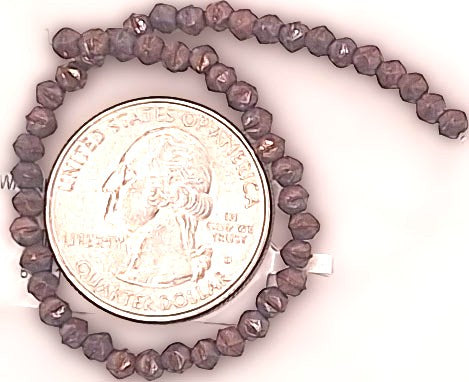 3mm Oxidized Bronze Berry English Cut Pressed Glass Czech Beads 50ct