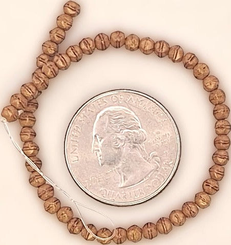 3mm Pacifica Macadamia English Cut Pressed Glass Czech Beads 50ct