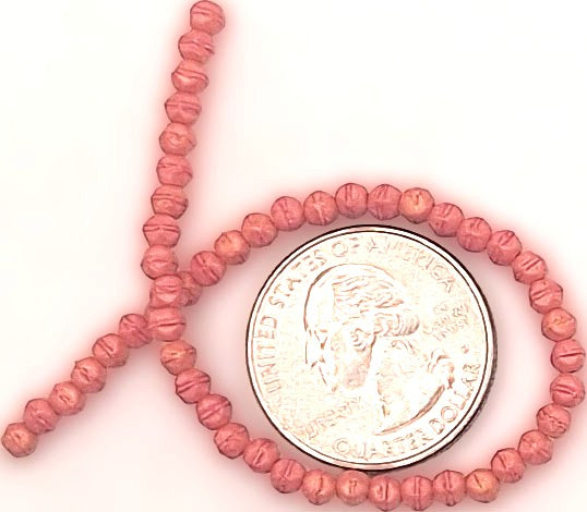 3mm Pacifica Watermelon Pink English Cut Pressed Glass Czech Beads 50ct
