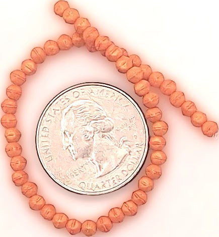 3mm Pacifica Tangerine Orange English Cut Pressed Glass Czech Beads 50ct