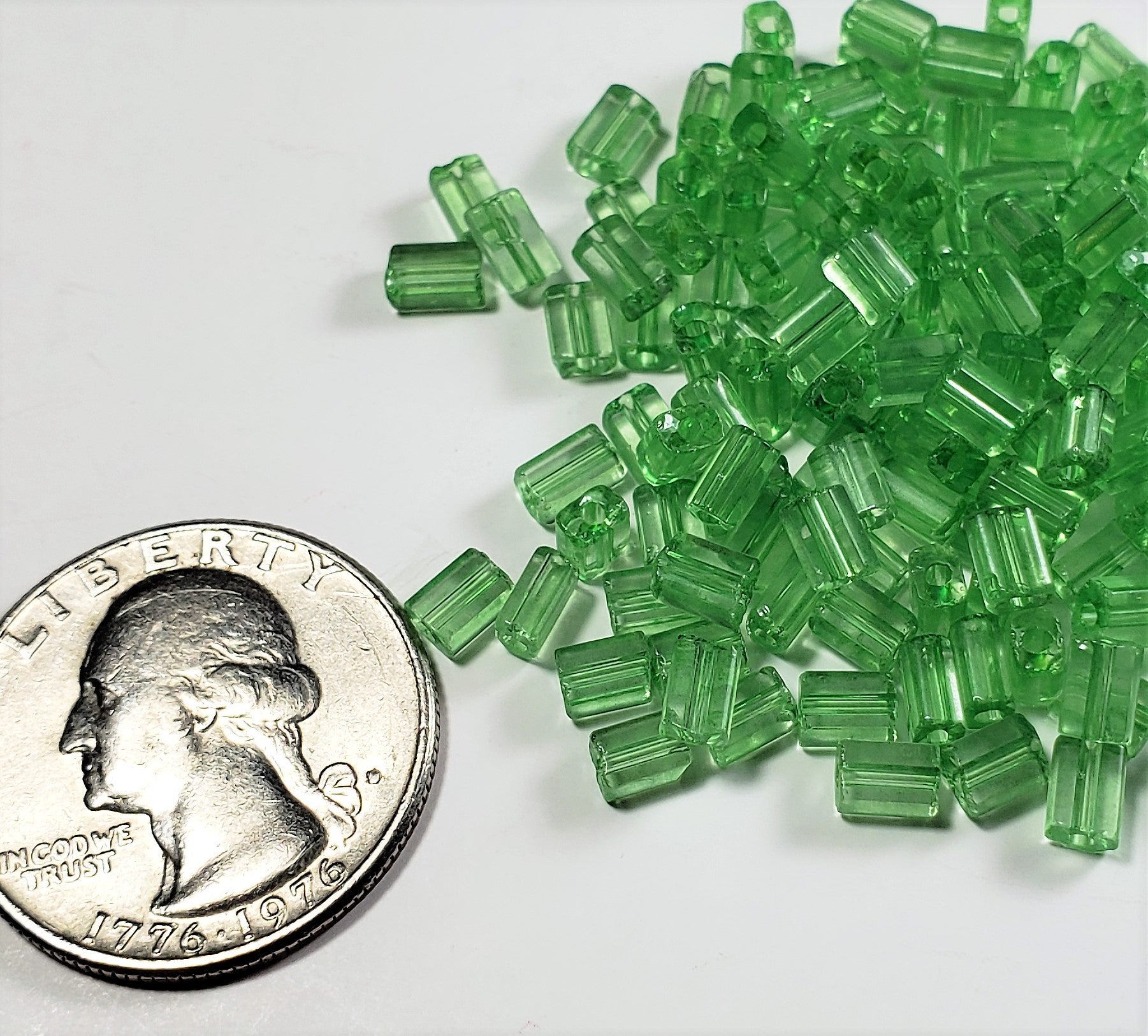 7x3.4mm Sol-Gel Peridot Loose Twisted Tubes Czech Glass Seed Beads 25g