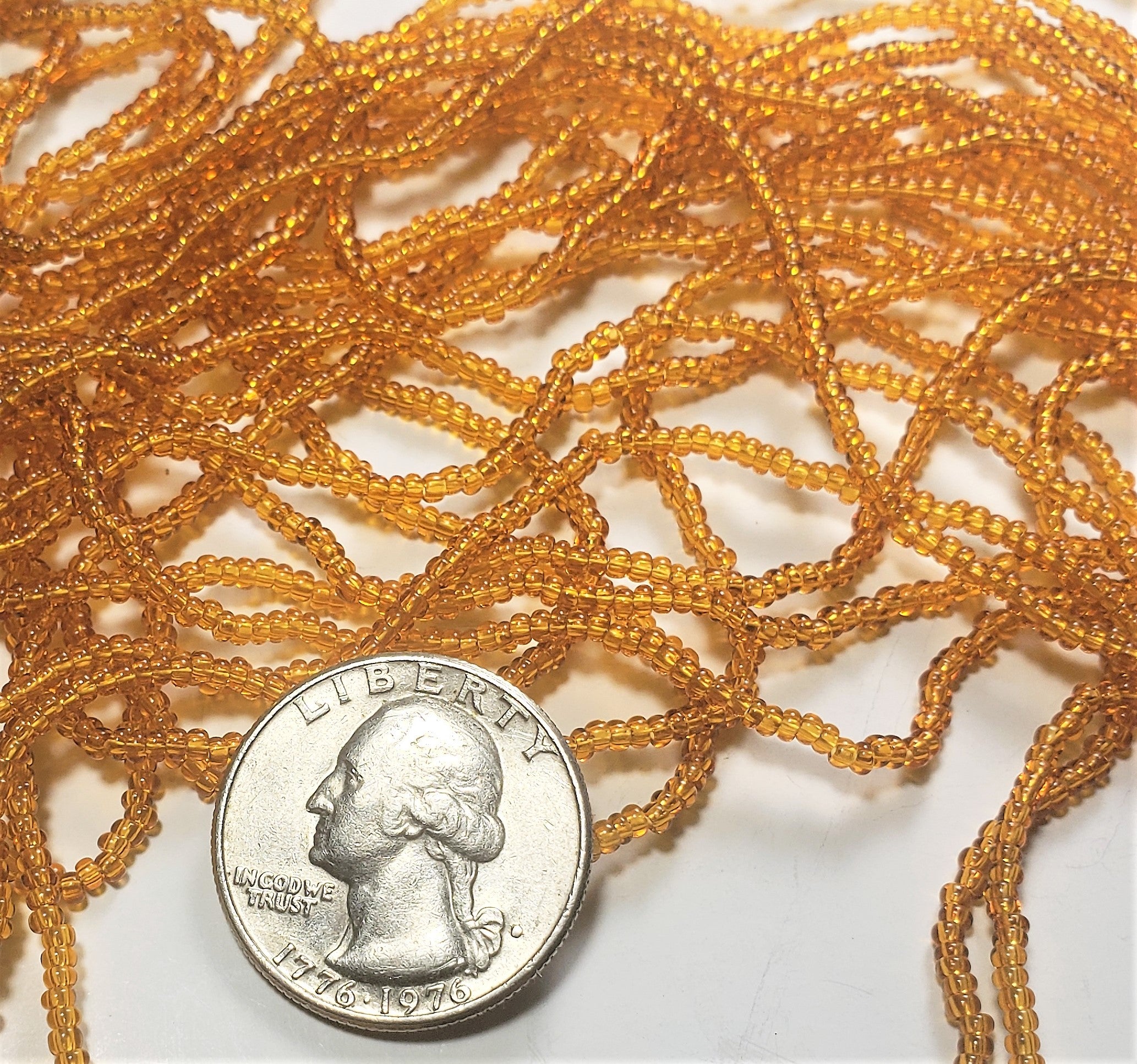 11/0 Transparent Topaz Czech Seed Beads Full Hank