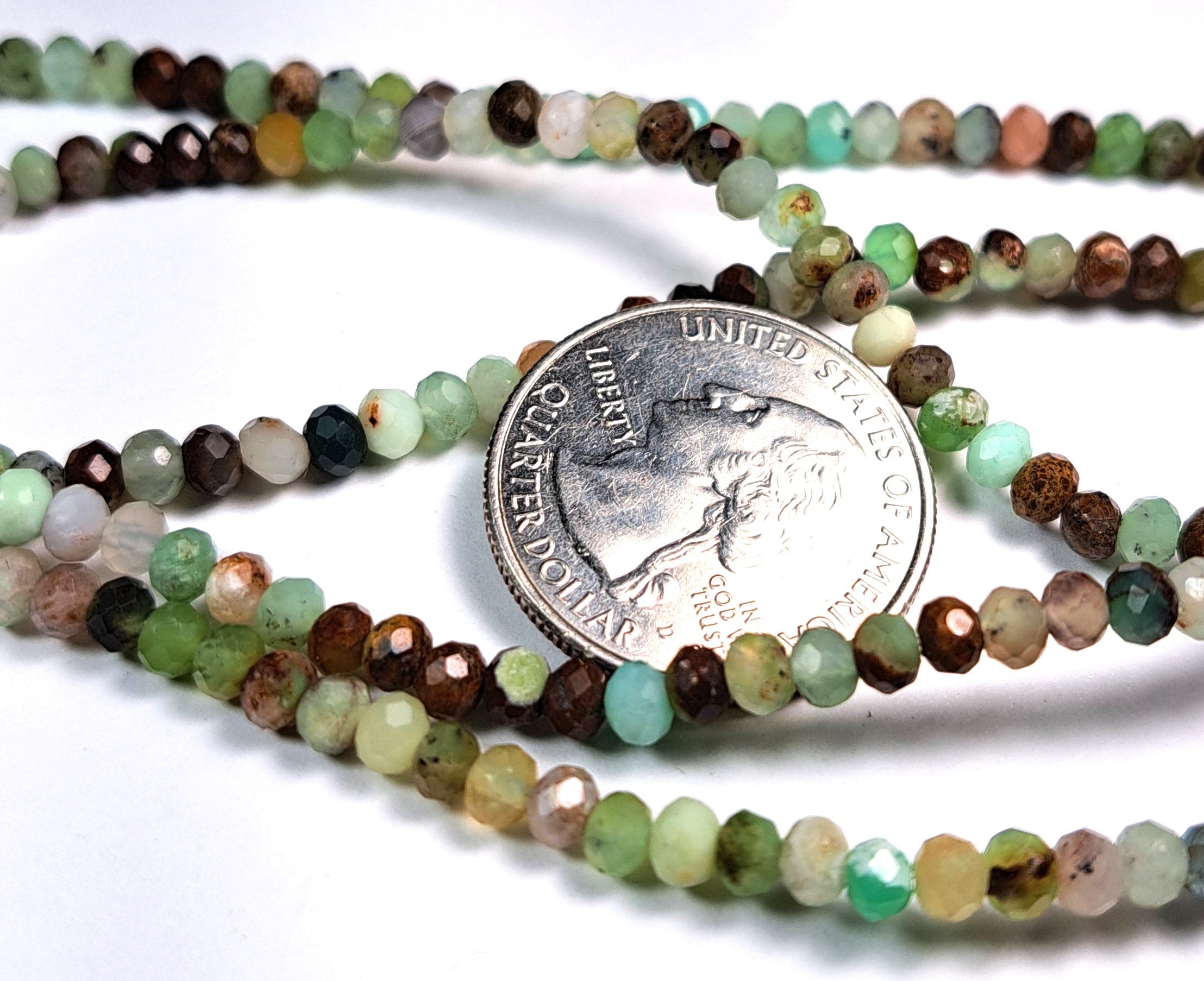 4x3mm Chrysoprase Faceted Rondelle Gemstone Beads 8-Inch Strand