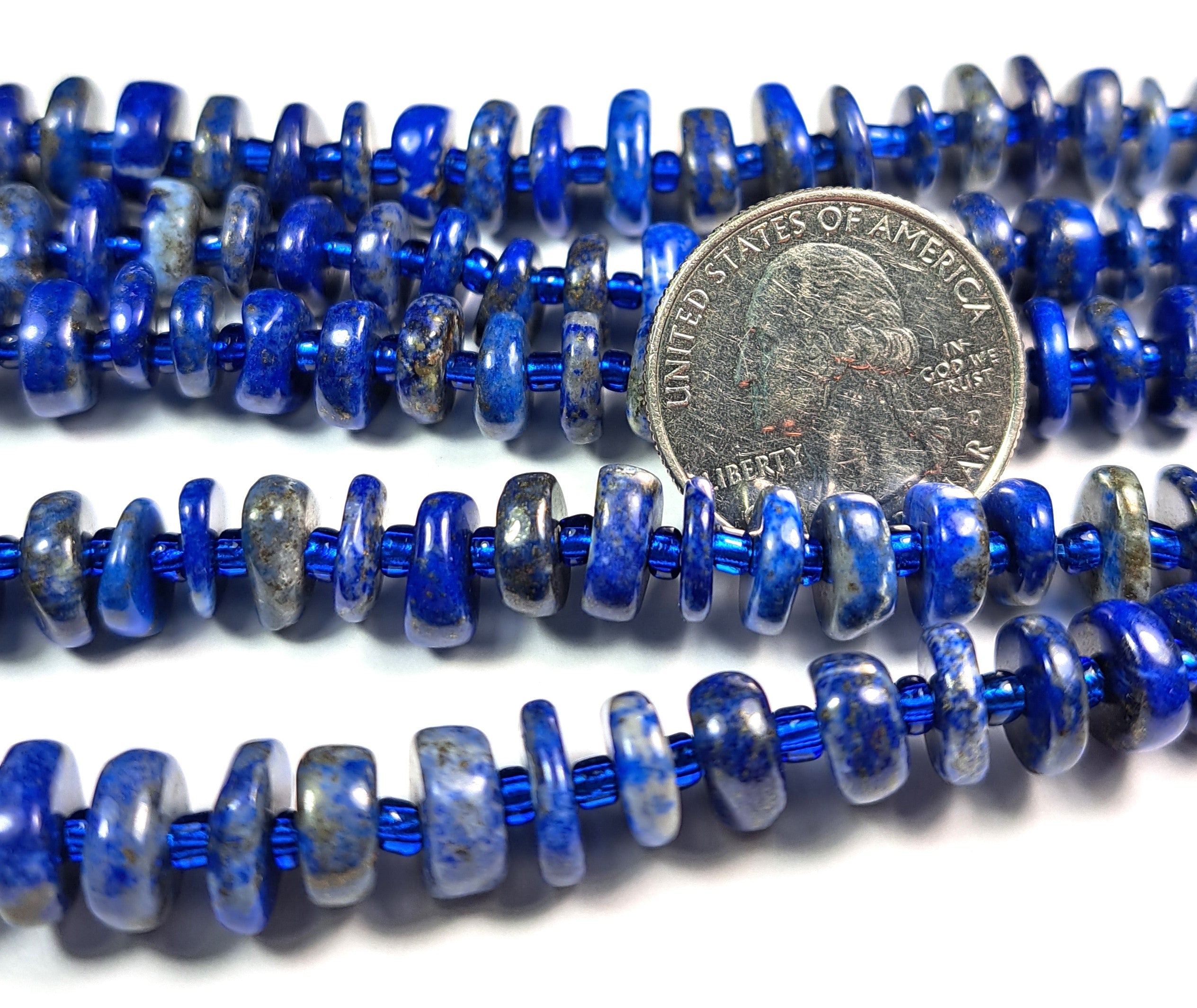 8-12mm Lapis Chip Gemstone Beads 8-Inch Strand