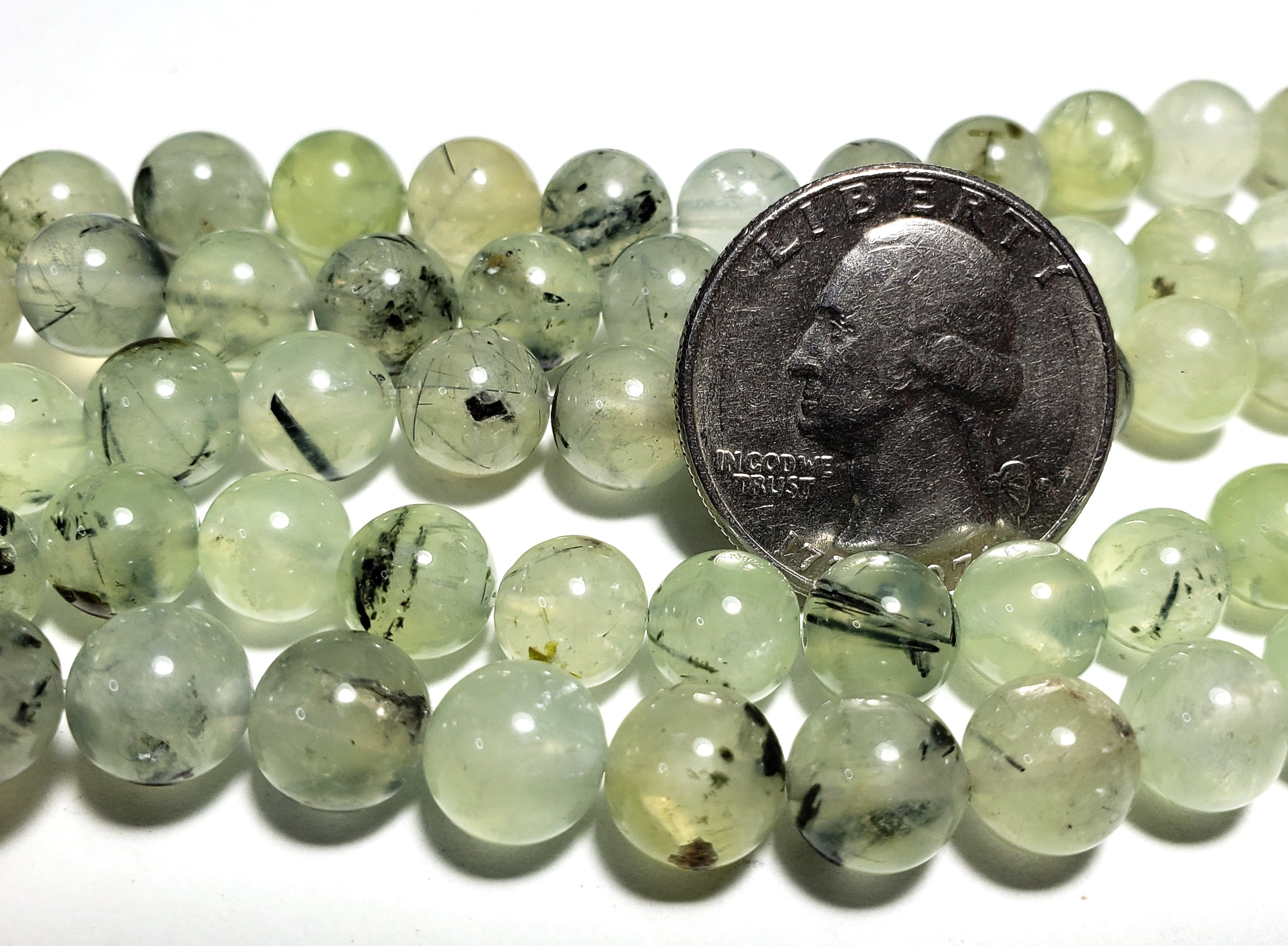 8mm Prehnite Round Gemstone Beads 8-Inch Strand