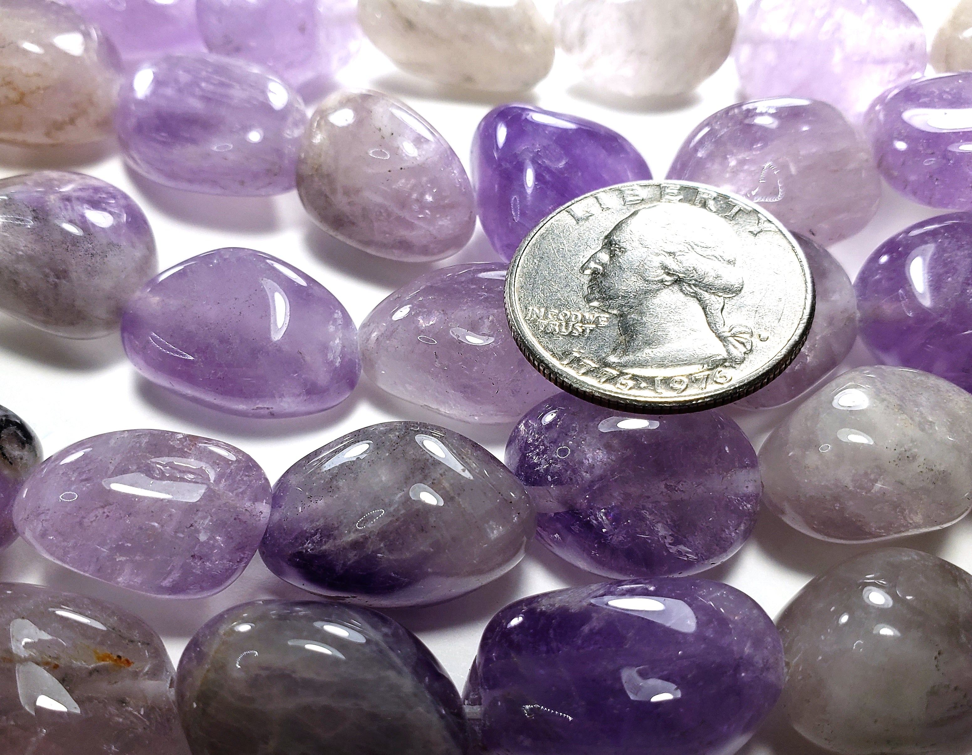 18-22mm Amethyst Light Nugget Gemstone Beads 8-Inch Strand