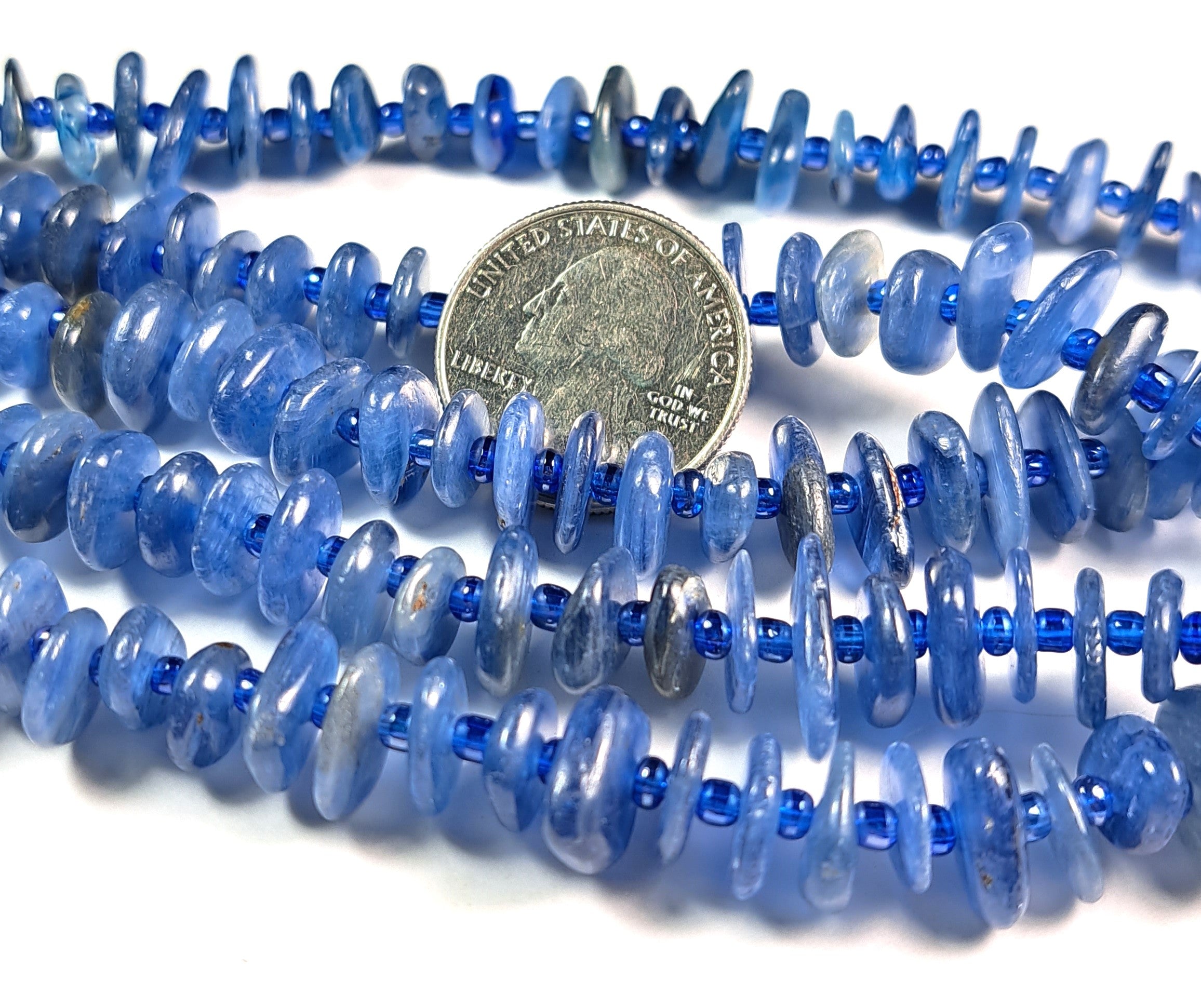 8-12mm Blue Kyanite Freeform Chip Gemstone Beads 8-Inch Strand