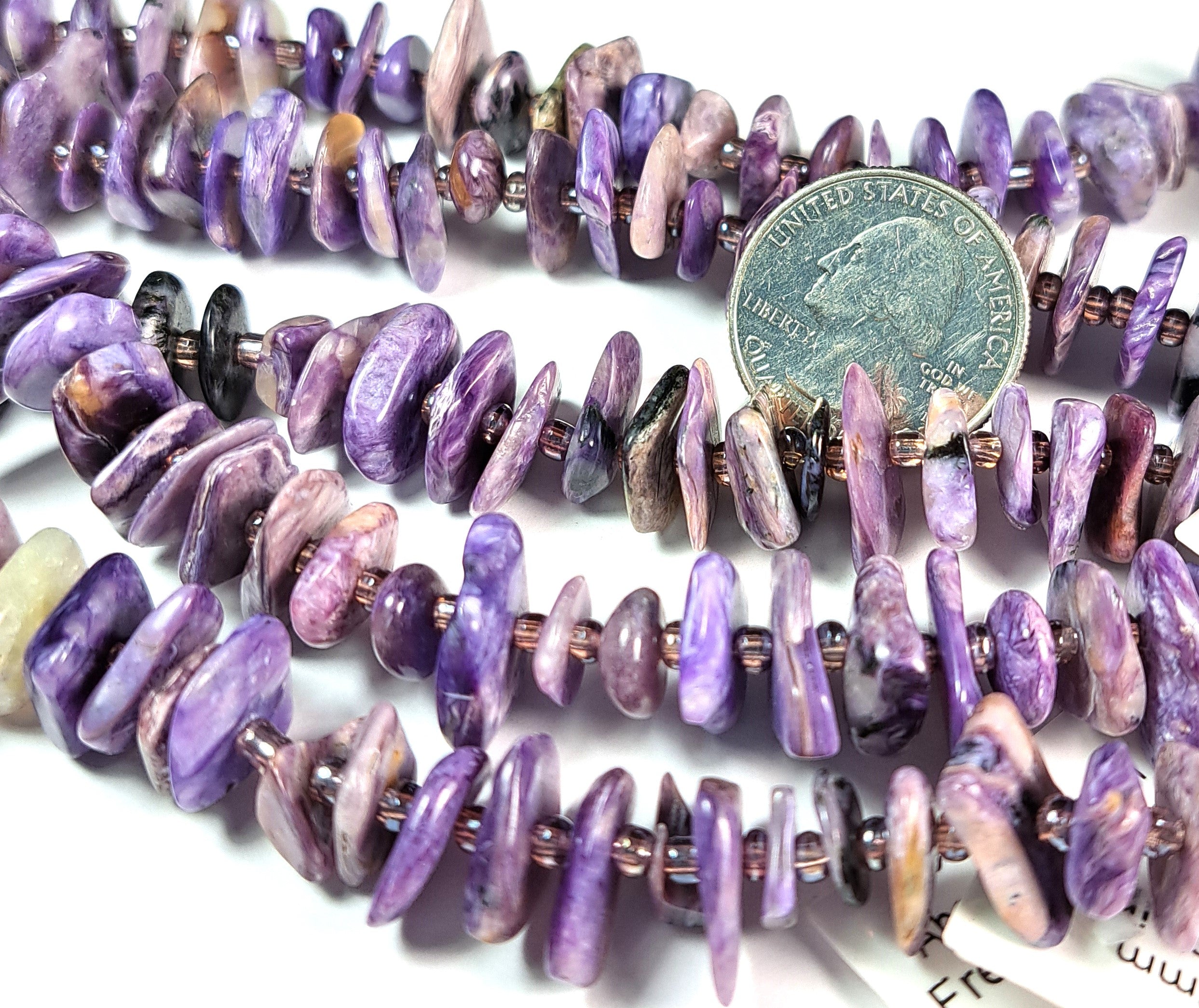 8-12mm Charoite Freeform Chip Gemstone Beads 8-Inch Strand