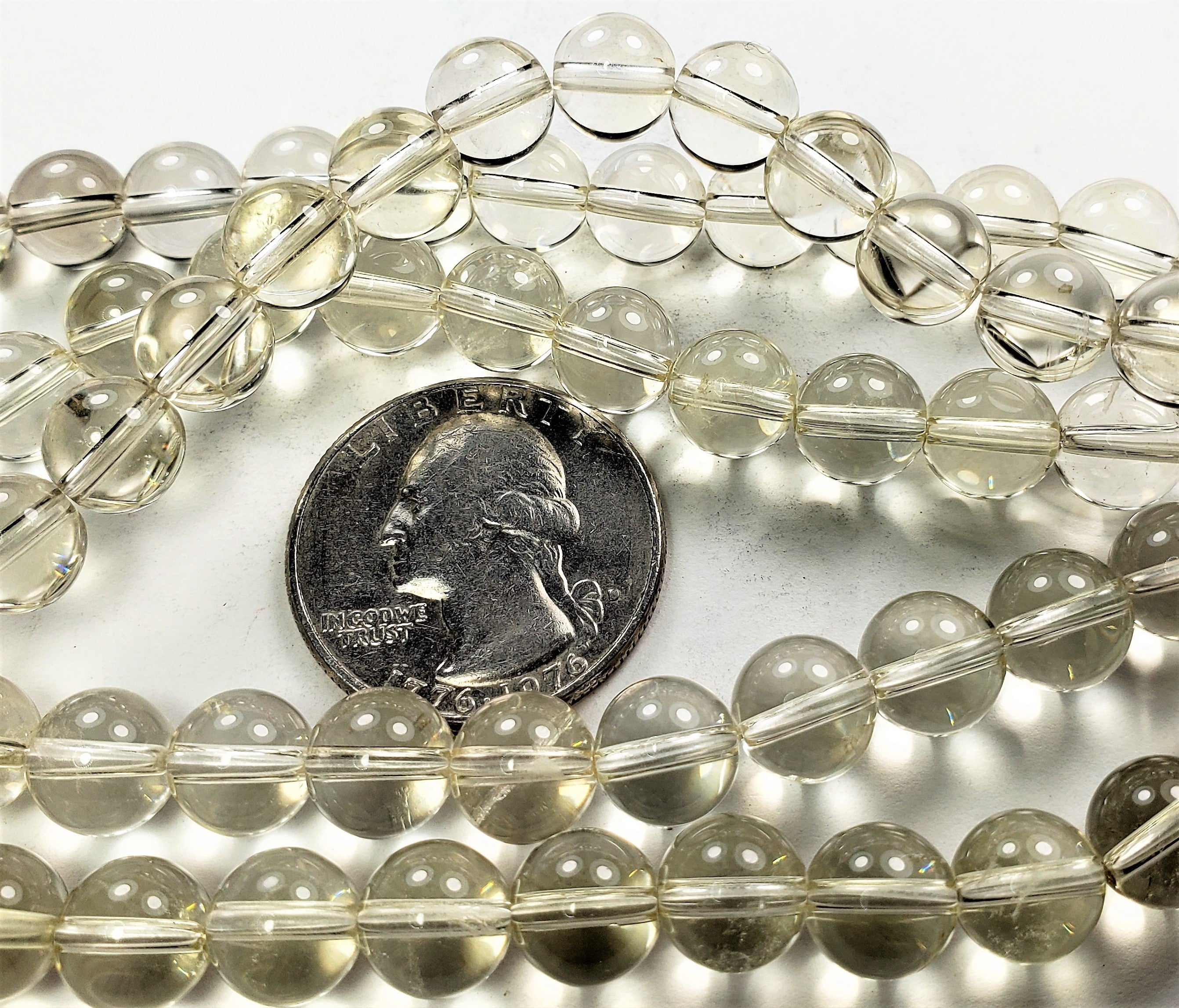 8mm Lemon Quartz Round Gemstone Beads 8-Inch Strand
